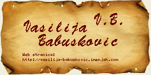 Vasilija Babušković vizit kartica